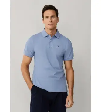 per uomo HM5600148 Polo Slim Fit con logo blu (M), Casual, Cotone, Manica corta