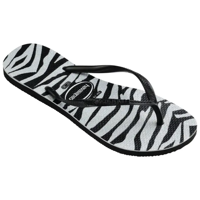 Infradito da donna Havaianas Slim Animals Glitter Noir