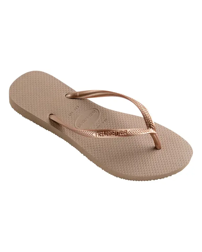 Slim color oro rosa con fascette sottili metallizzate con logo in rilievo