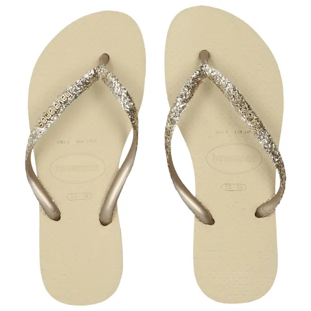 Slim Logo Metallic Donna - Infradito e sandali Beige