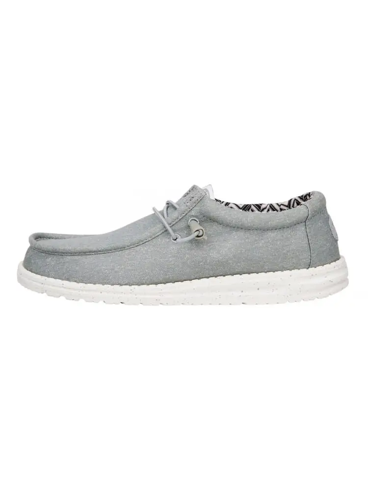 Hey Dude scarpe wally stretch in canvas grigio chiaro