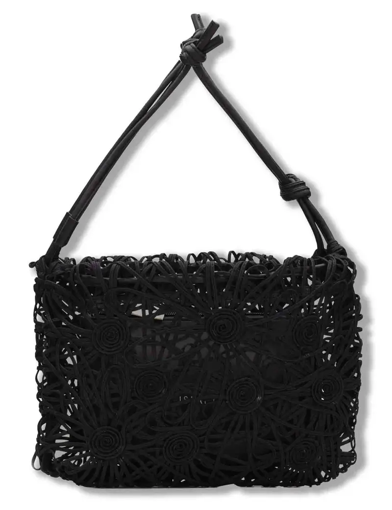 Hispanitas Borse morbida con coulisse in tessuto nero Donna BV264728 BLACK