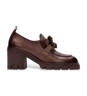 Hispanitas per donna HI254331 Mocassini in pelle marrone Zurich, 5 a 8cm, Nessuno, Casual, Classico