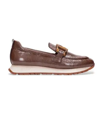 Hispanitas per donna HI254386 Mocassini in pelle marrone Kansas Rock, Basso, 1 a 3 cm, Nessuno, Casual