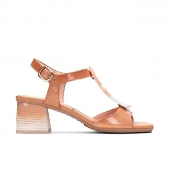 Hispanitas per donna HV232811 Sandali in Pelle Marrone Iris -Altezza tacco 5cm-, 5 a 8cm, Fibbia, Casual, Da sera