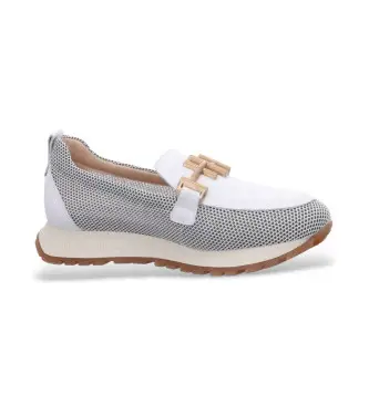 Hispanitas per donna HV253919 Mocassini in pelle bianca Melbourne, Bianco, 3 a 5cm, Nessuno, Casual