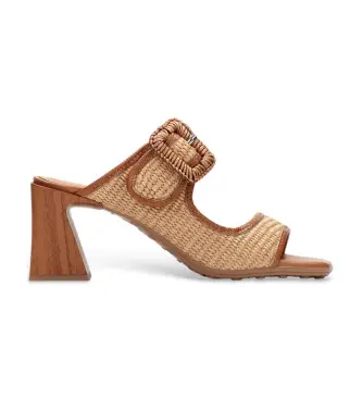 Hispanitas per donna RHV254048 Sandali in pelle marrone Miami, 5 a 8cm, Nessuno, Casual