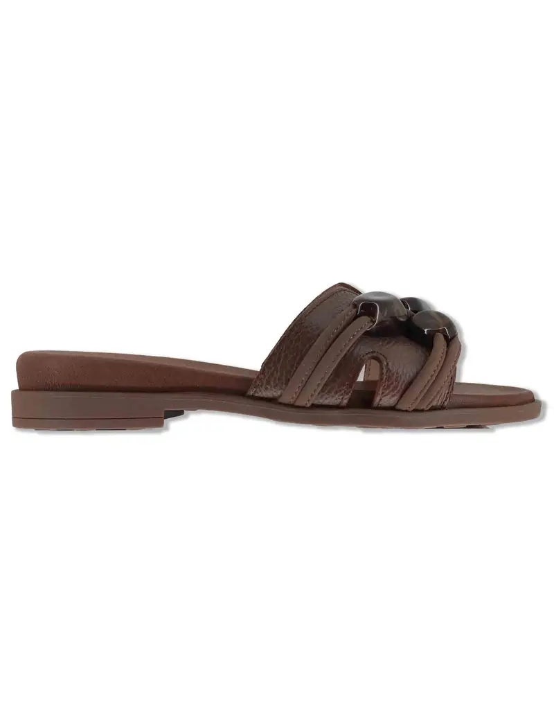 Hispanitas Sandali bassi in pelle cuoio con sottopiede imbottito Donna HV264683 AVELLANA