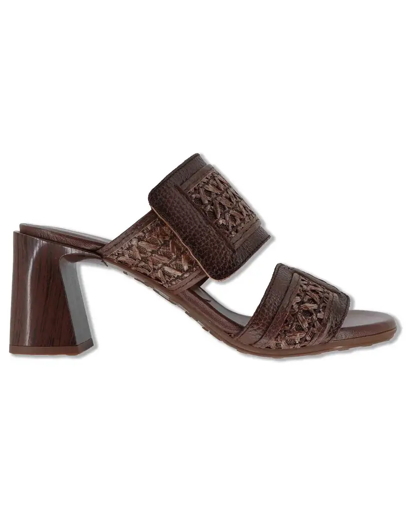 Hispanitas Sandali in pelle cuoio con doppia fascia e tacco alto Donna RHV264747 AVELLANA