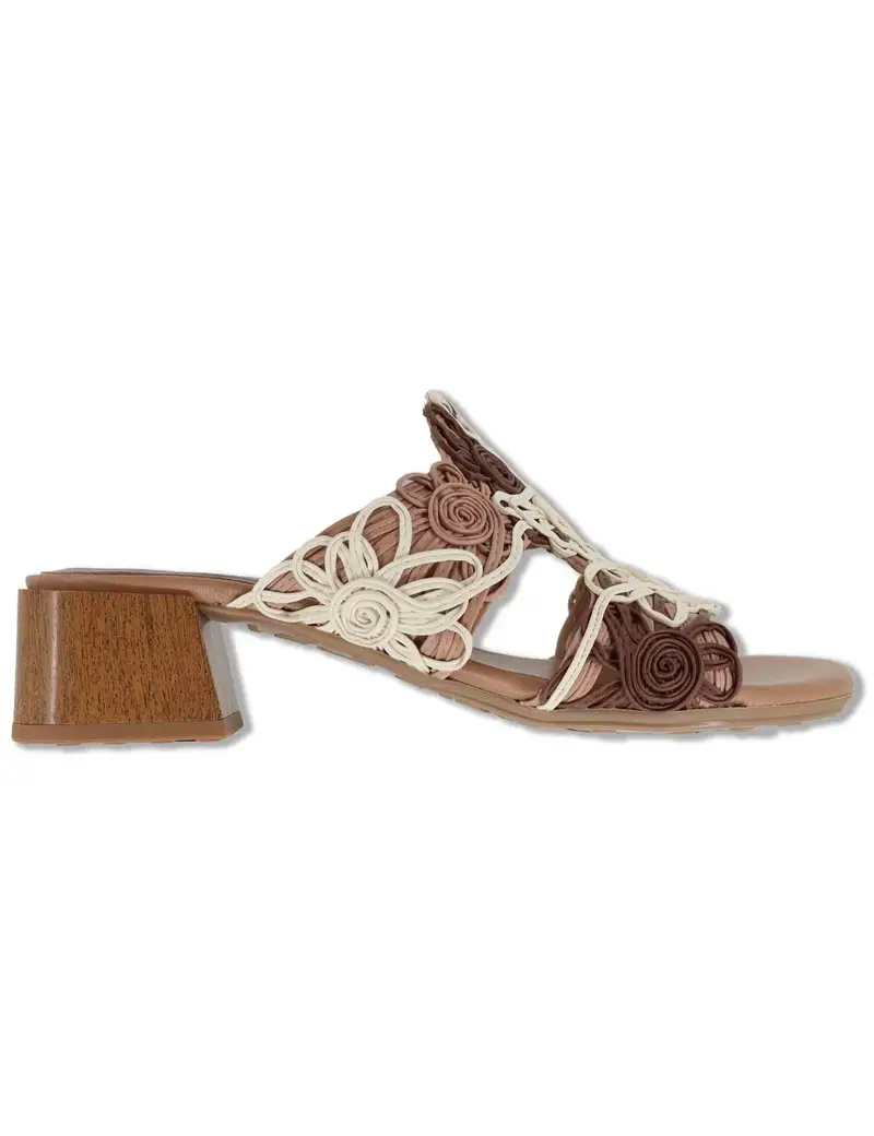 Hispanitas Sandali in pelle cuoio con taccco medio Donna HV264841 NATURALES