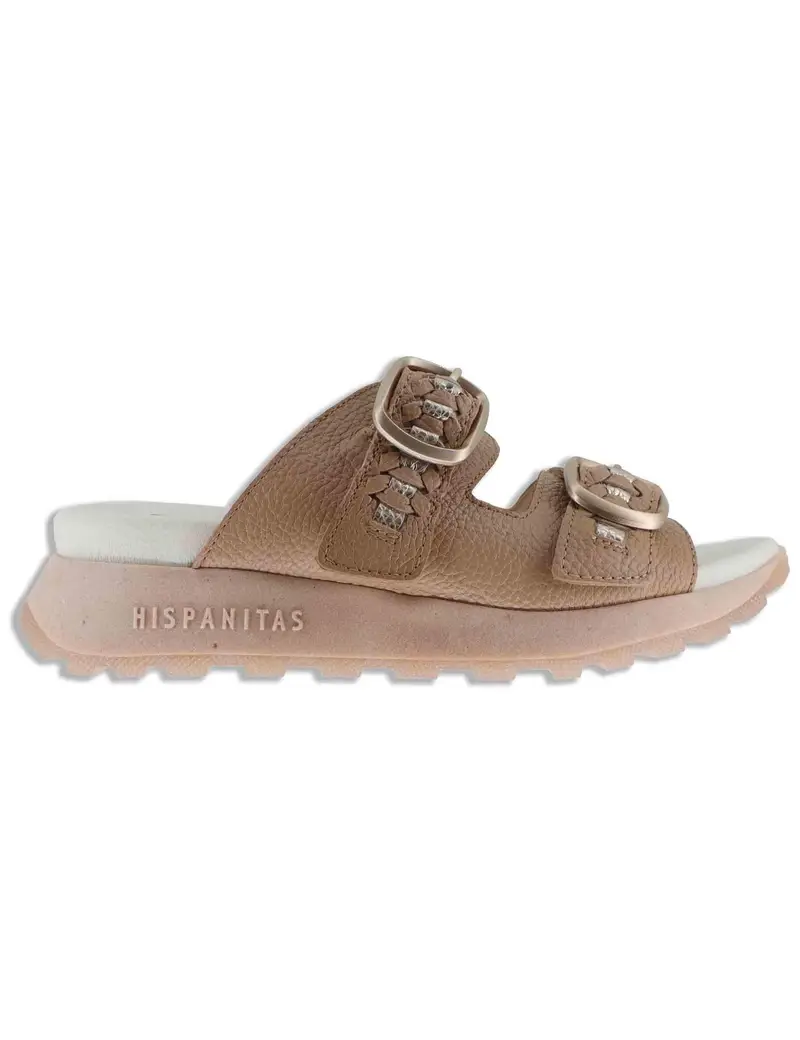 Hispanitas Sandali in pelle taupe con doppia fascia Donna HV264783 ALMOND