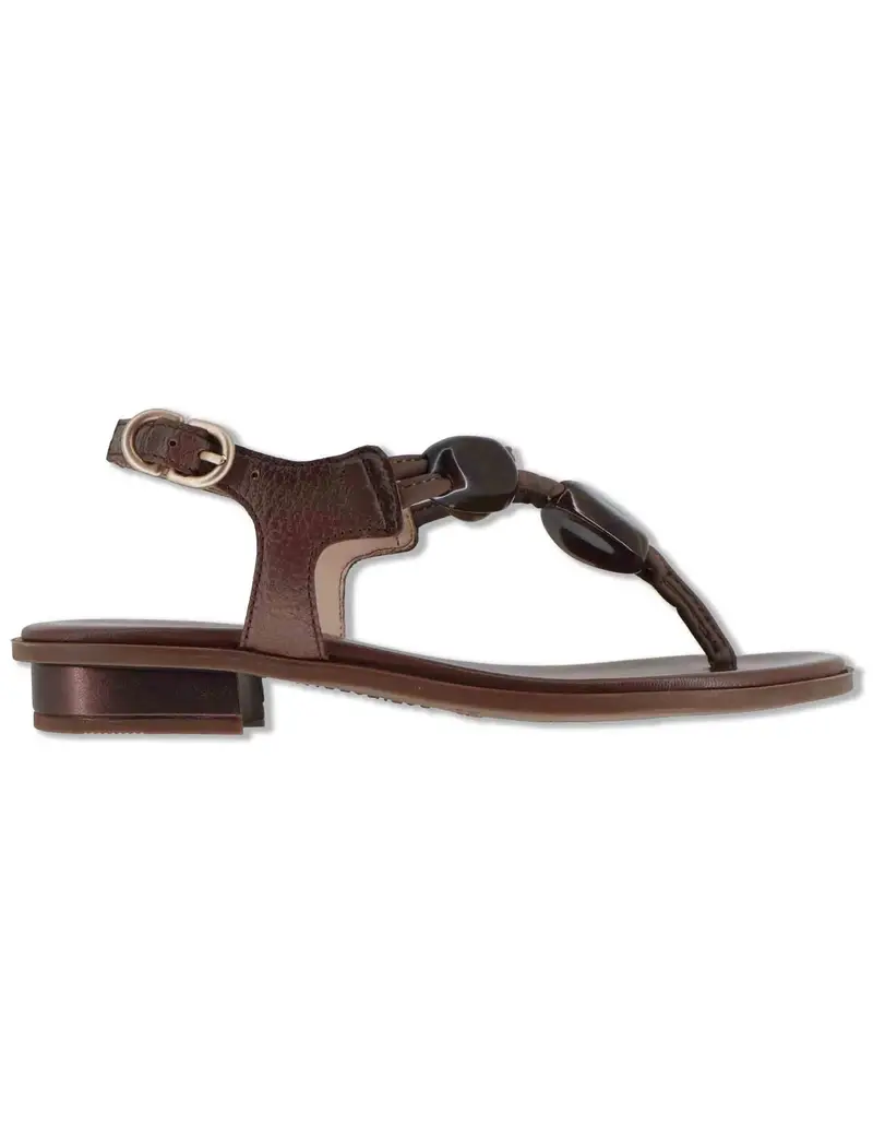 Hispanitas Slingback flat in pelle marrone con pietre Donna HV264785 AVELLANA