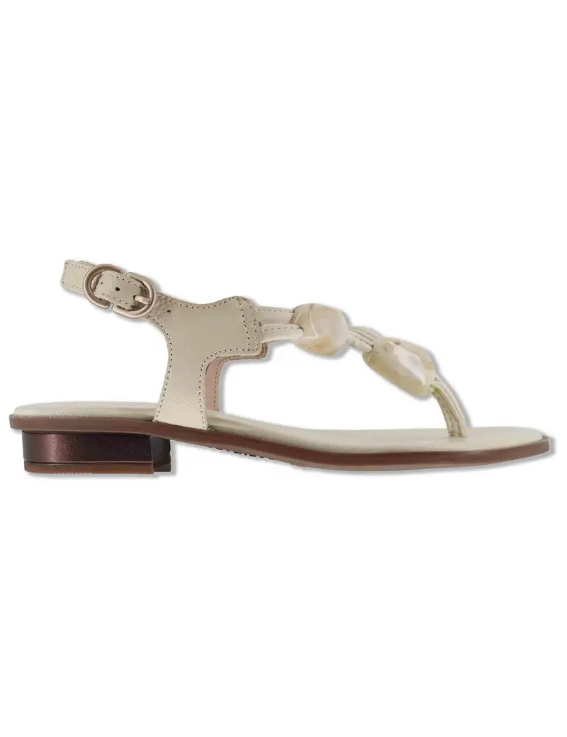 Hispanitas Slingback flat in pelle off white con pietre Donna HV264785 BUTTER