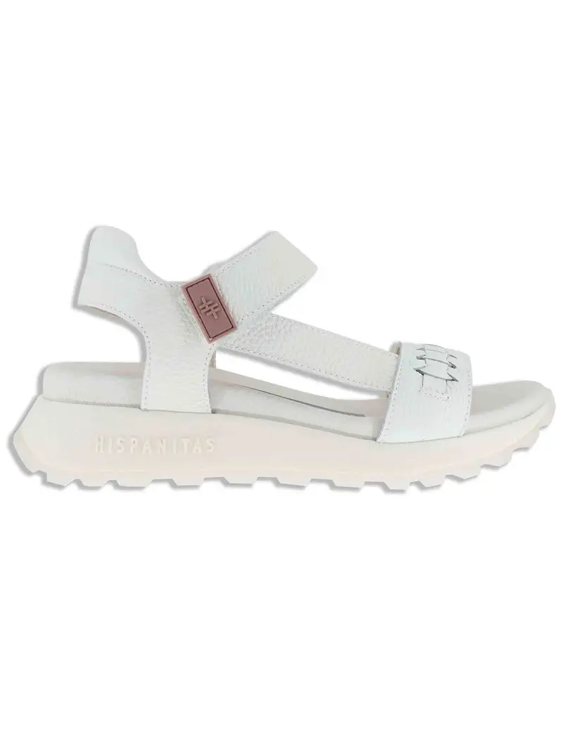 Hispanitas Slingback in pelle bianca con suola running Donna HV264521 PANNA