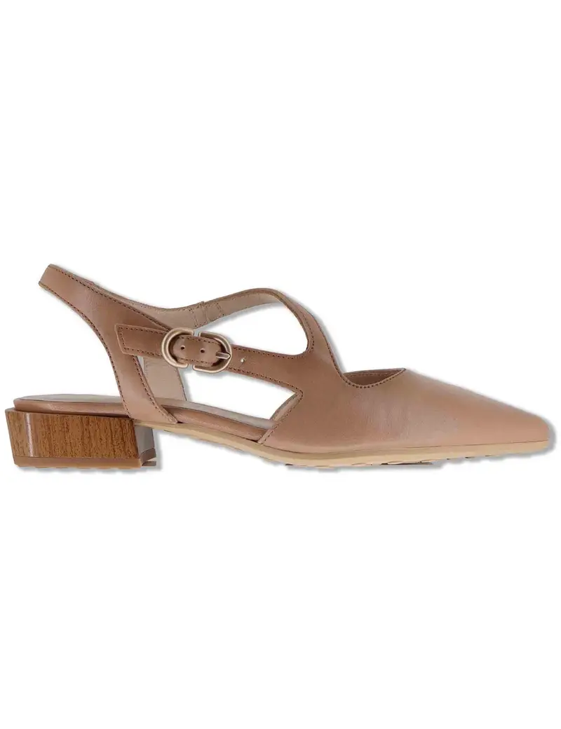 Hispanitas Slingback in pelle cuoio con doppi cinturini Donna HV264773 ALMOND