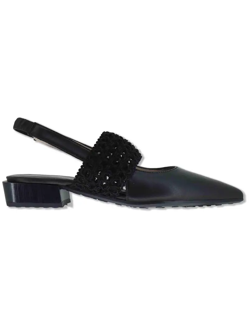 Hispanitas Slingback in pelle nera con tacco basso Donna HV264778 BLACK