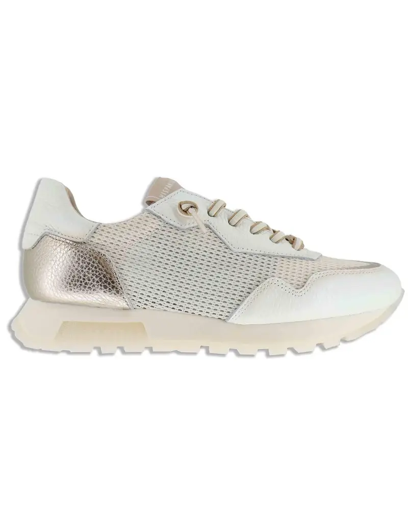 Hispanitas Sneakers in pelle e tessuto off white Donna HV264825 PANNA