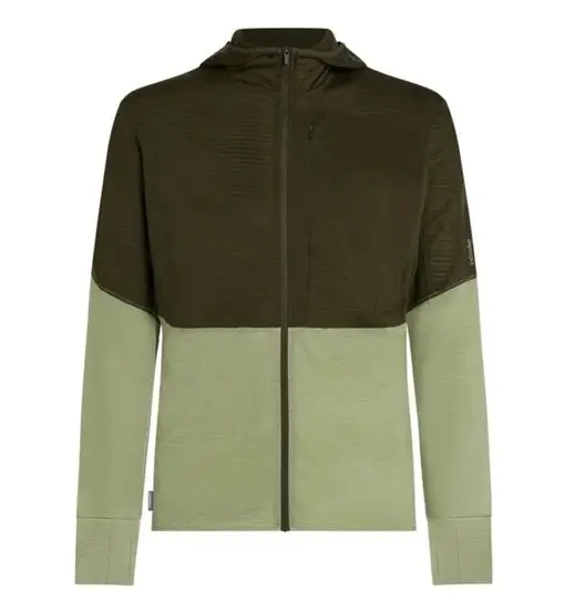 Icebreaker Merino 200 RealFleece™ Descender - felpa in pile con cappuccio - uomo Green