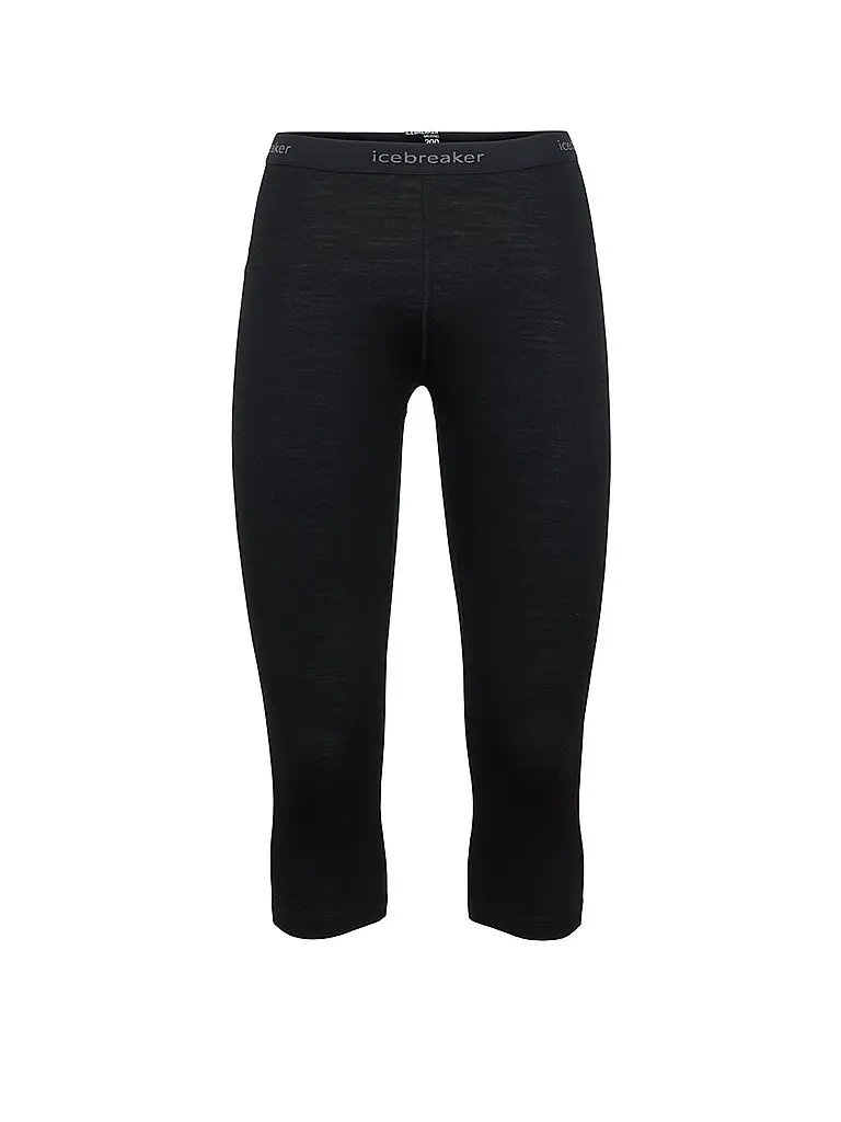 Icebreaker Pantaloni funzionali 3/4 da donna Merino 200 Oasis nero