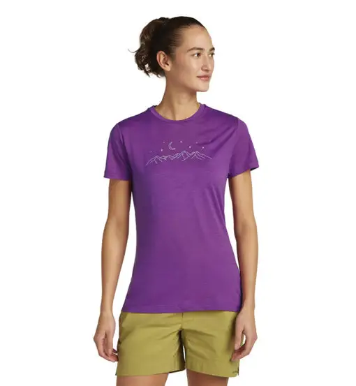 Icebreaker W Merino 150 Tech Lite Sparkling Stars - T-shirt - donna Violet