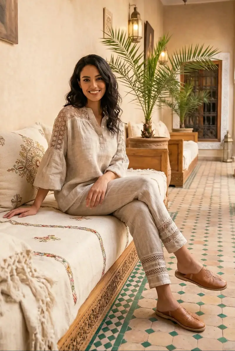 Iconique PANTALONI CON INTARSI | Colore Sabbia
