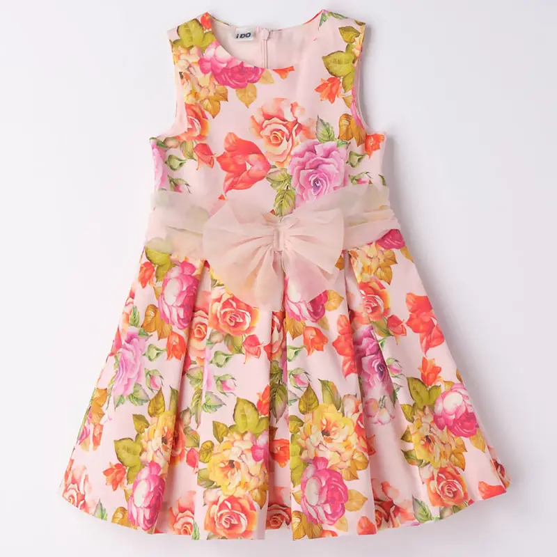 Ido Abito cerimonia fantasia floreale 4 6313 bambina rosa