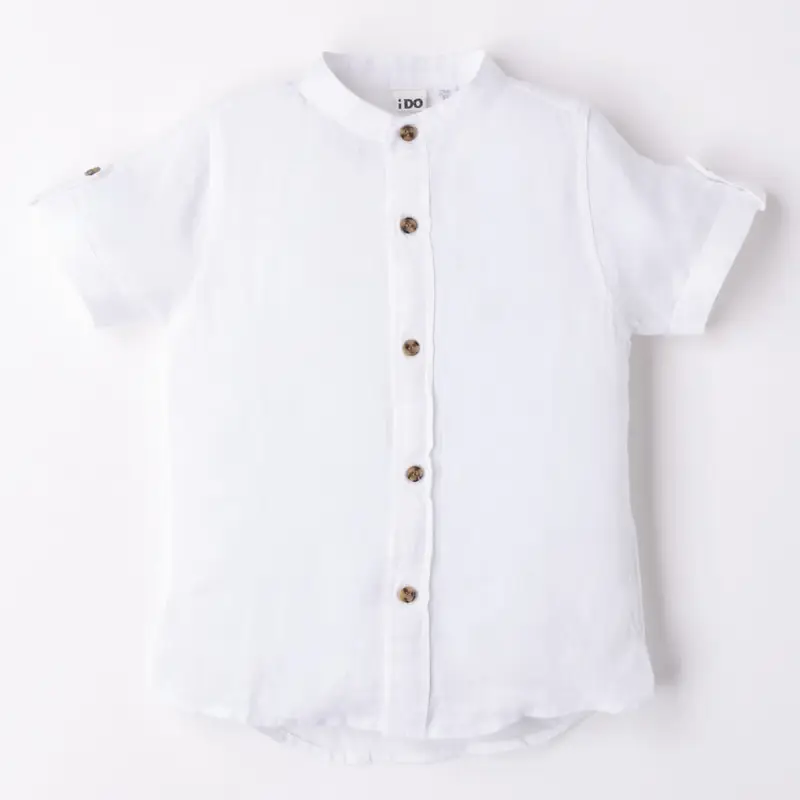 Ido Camicia neonato 4 6204 manica corta tinta unita bianco