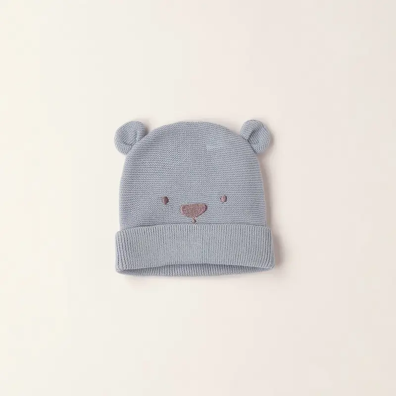 Ido Cuffietta tricot orsetto 4g905 neonato mini light blue