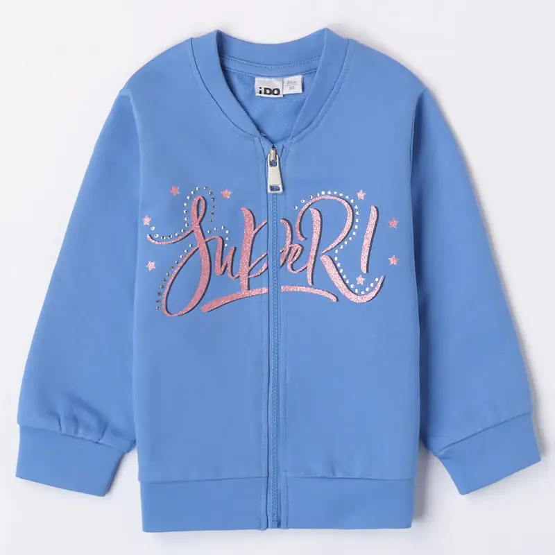 Ido Felpa aperta full zip 4 7342 best price bambina azzurro