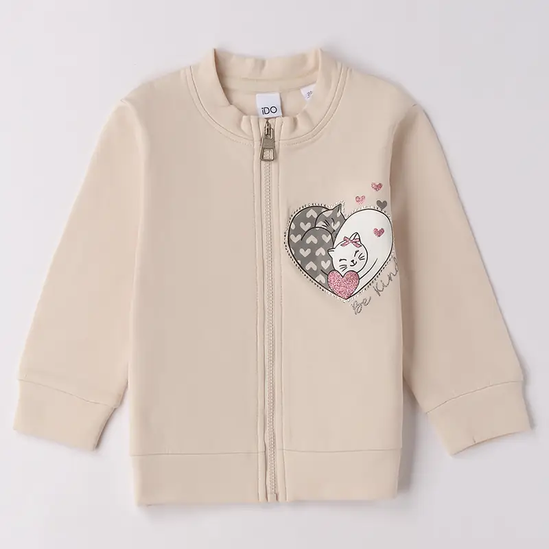 Ido Felpa aperta senza cappuccio 4f765 neonata sand