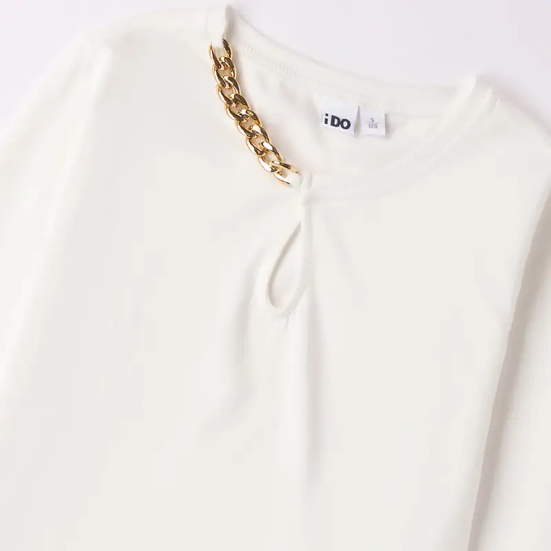 Ido Maglia con inserto gioiello 4a910 ragazza bianco