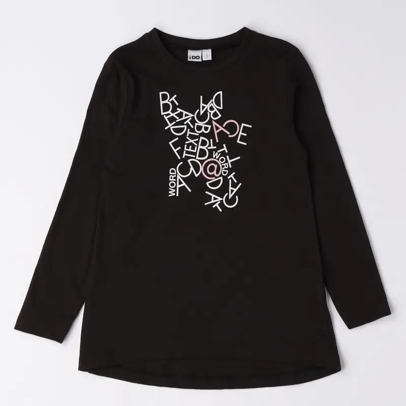 Ido Maglia manica lunga di cotone 4 6524 ragazza nero