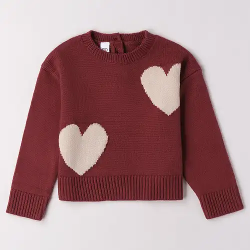 Ido Maglione girocollo cuore 4f720 neonata ruby