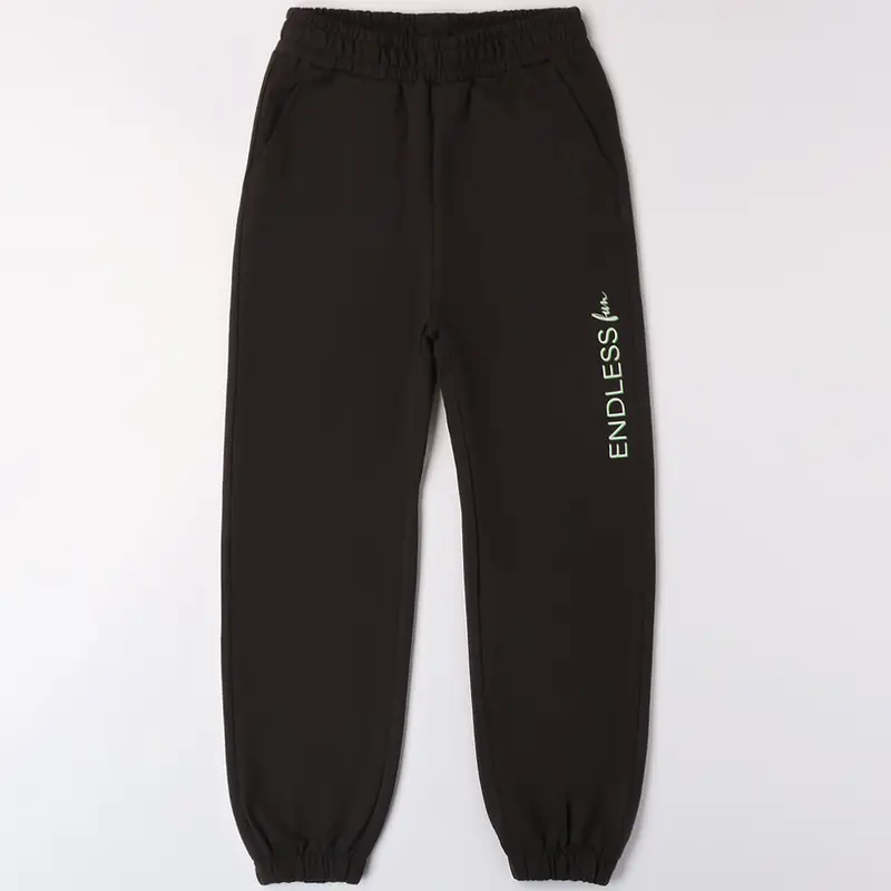 Ido Pantalone sportivo caldo cotone 4a326 ragazza nero