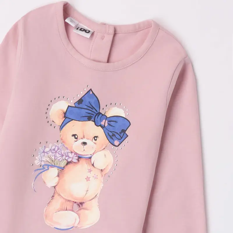 Ido T-shirt orsetto 4 7344 best price bambina mauve