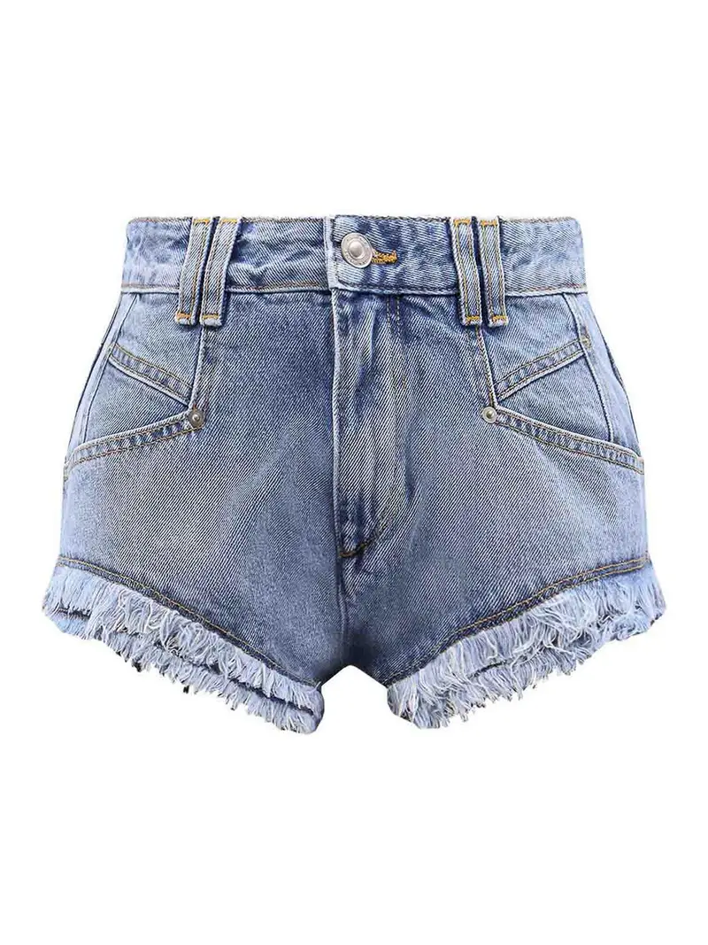 Isabel Marant Pantaloncini Eneidala In Denim Blu