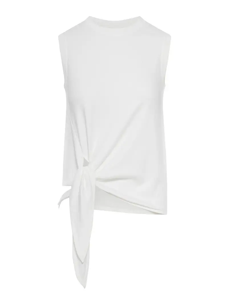 J W Anderson Canotta in cotone con orlo annodato Bianco