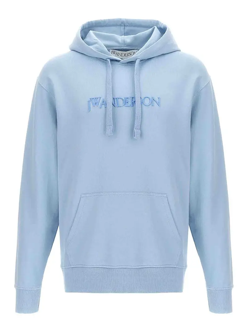 J W Anderson Felpa con cappuccio con ricamo logo Blu