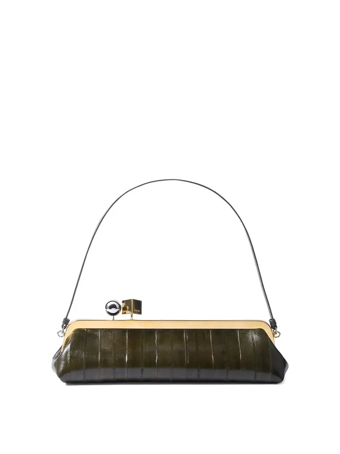 Jacquemus Borsa a spalla effetto coccodrillo Marrone Chiaro