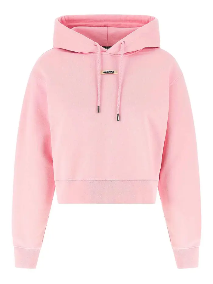 Jacquemus Felpa con cappuccio in gros-grain di Le Hoody Color Carne E Neutri