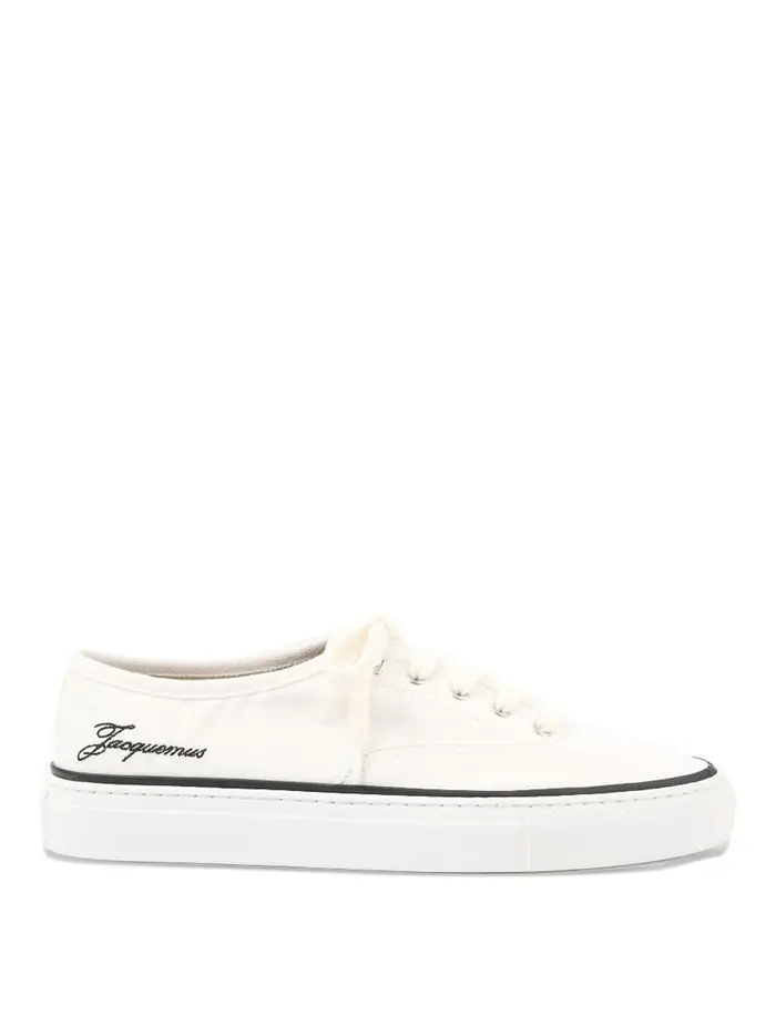Jacquemus Sneakers da skate in cotone bianco