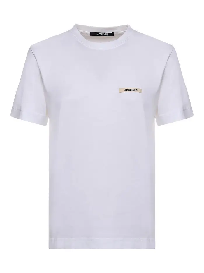 Jacquemus T-shirt in cotone con logo Bianco