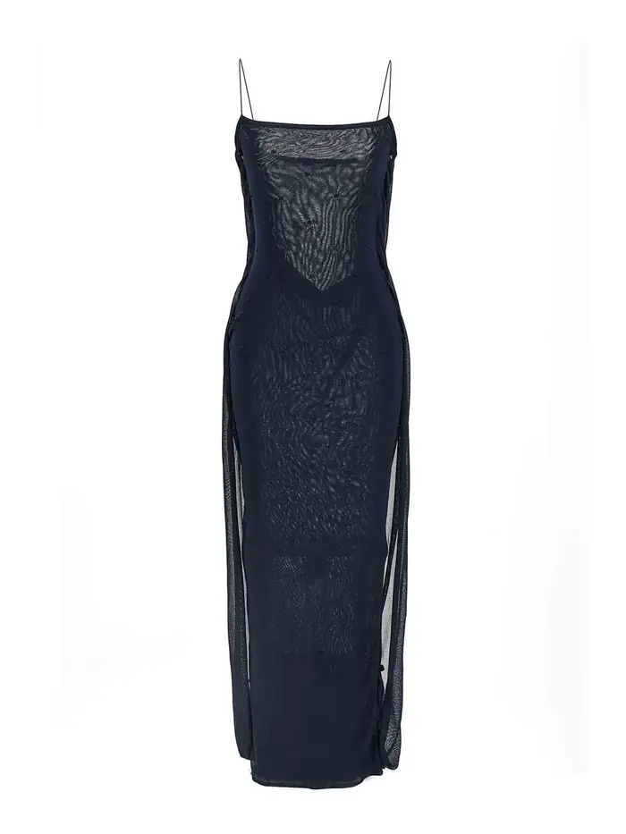 Jacquemus Vestito La Robe Maille Plumetis Blu