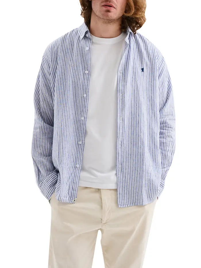 camicia casual jaggy da uomo - bianco celeste