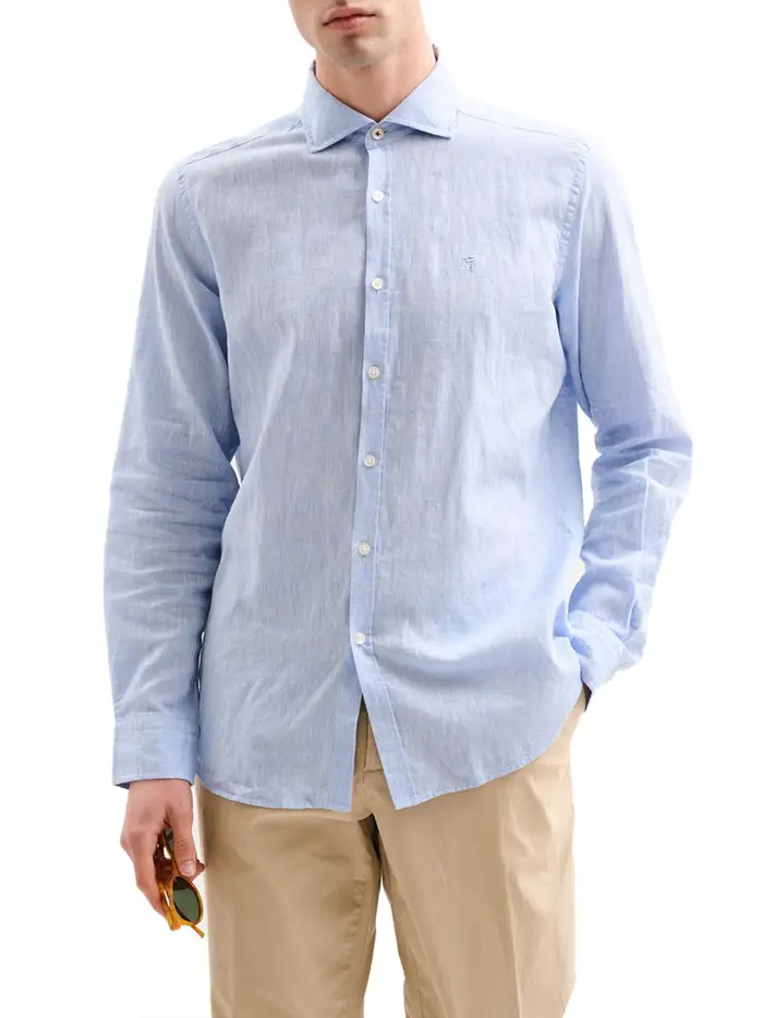 camicia casual jaggy da uomo - celeste
