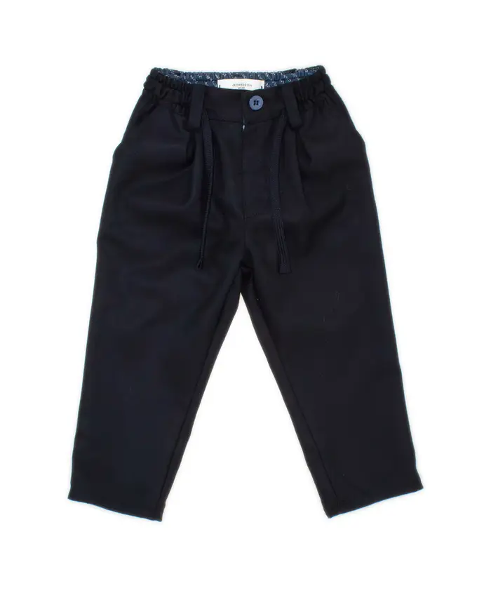 Pantalone Jeckerson carrot fit blu punto milano con coulisse