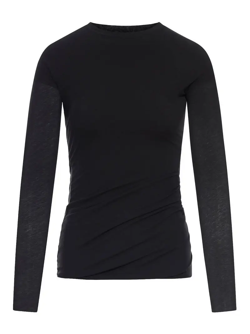 Jil Sander Camicia a maniche lunghe a doppio strato Nero