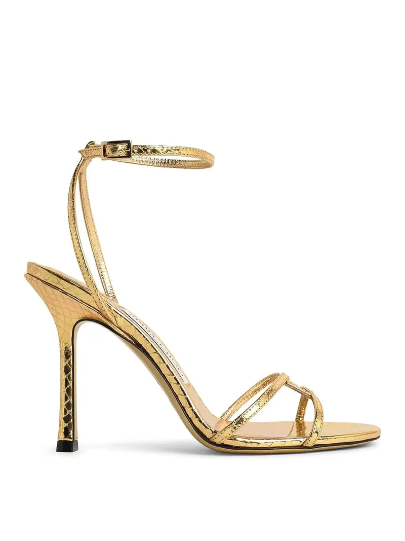 Jimmy Choo 1998 sandali in pelle oro Leo 100