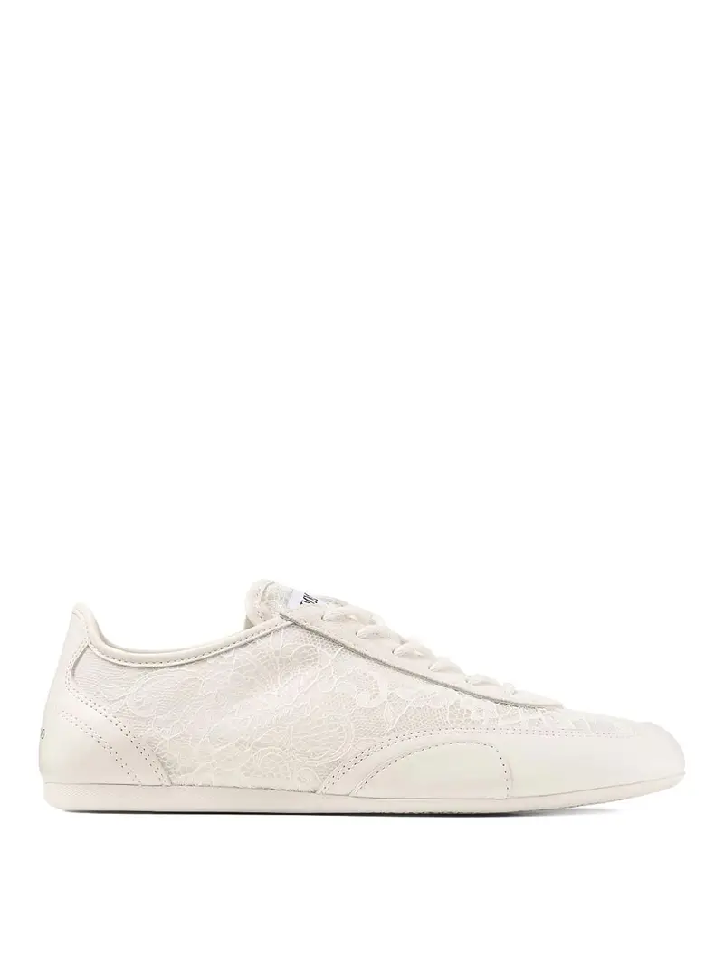 Jimmy Choo Sneakers in pelle soleggiata Bianco