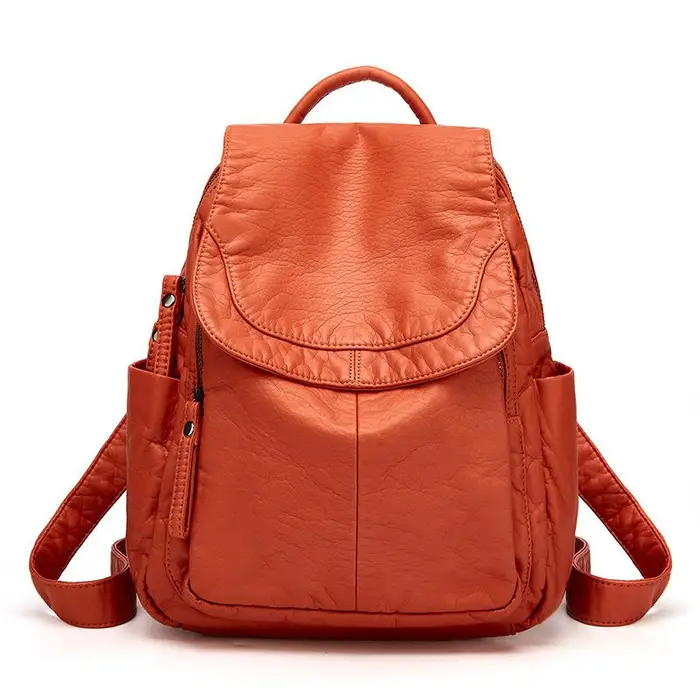 Zaino alla Moda in Morbida Pelle Zaino Semplice da Donna Primavera ed Estate su Grande Capacità Borsa da Viaggio Zaino Scolastico Tempo Libero
